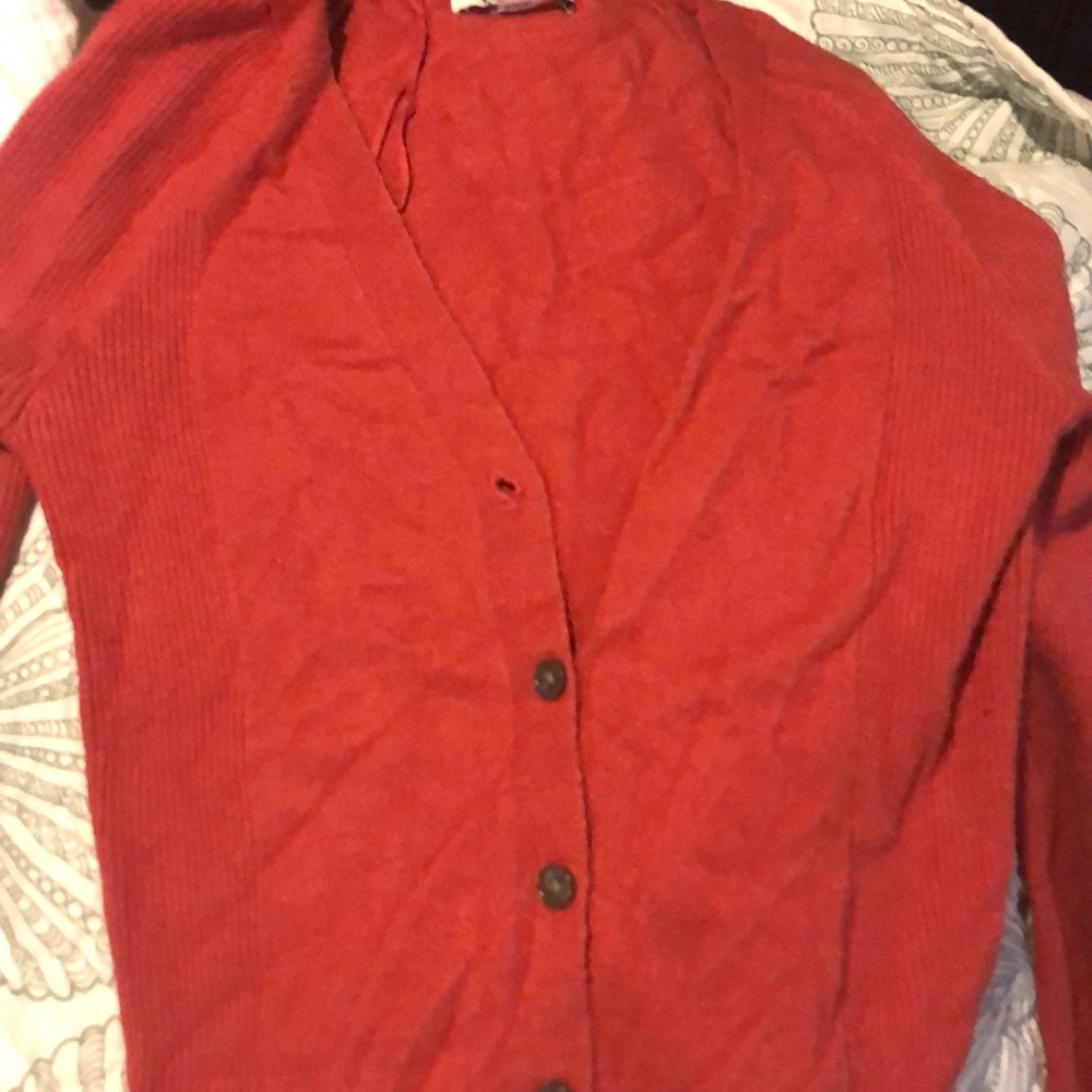 American eagle burnt orange crop long sleeve